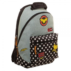 DC Comics Wonder Woman Denim Backpack w/ Patches